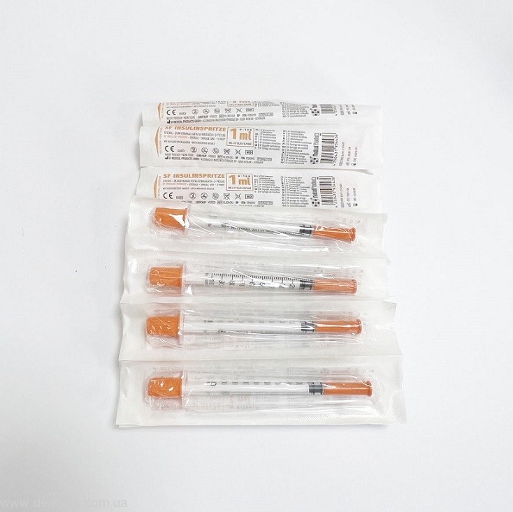 Шприц инсулиновый SF Medical Products, стерильный 1мл, упаковка 100шт - 2