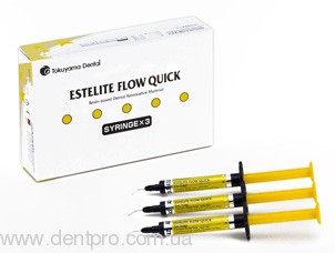 Эстелайт Флоу Квик (Estelite Flow Quick L Syringe Kit), набор жидкотекучего фотополимера: 3 шприца по 3.6г