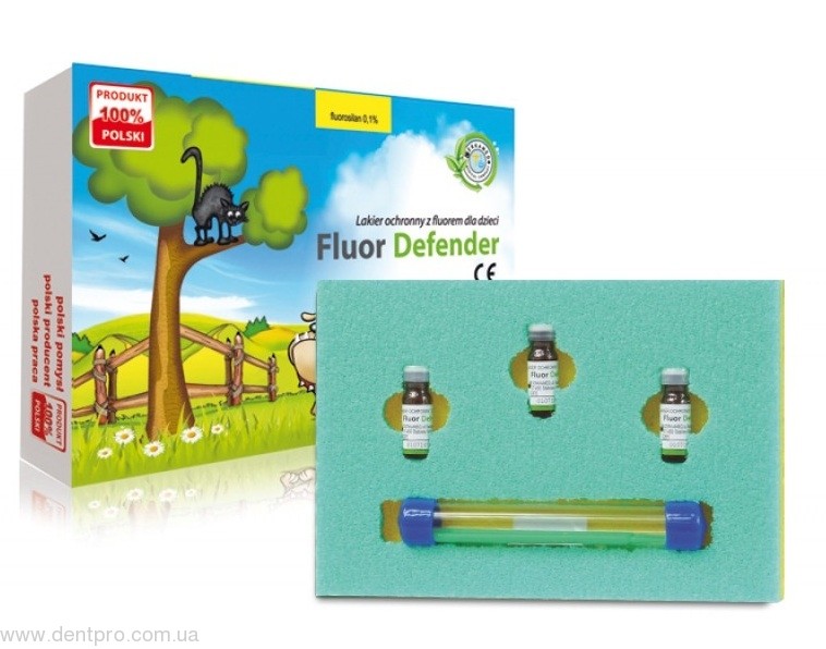 Флюор Дефендер (Fluor Defender) защитный лак с фтором для детей, набор с мини-игрушкой - 19890