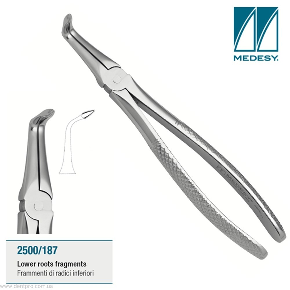 Щипцы для нижних зубов и фрагментов Medesy 2500/187, 1 штука (под заказ) - 20719