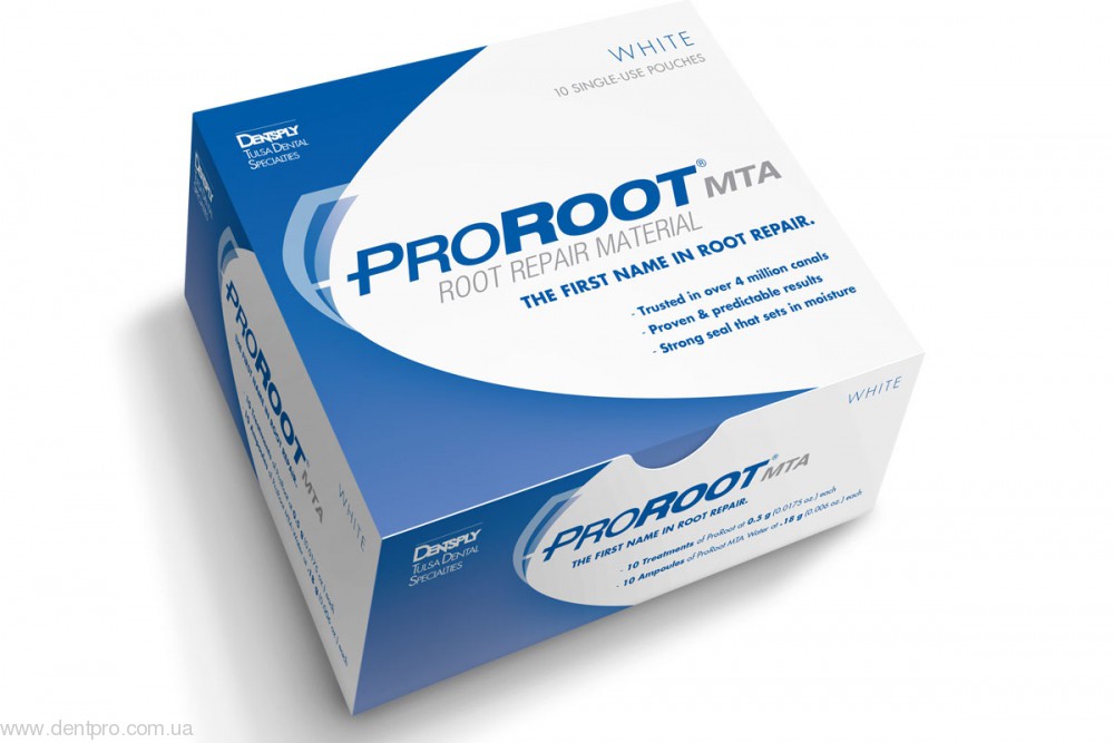 ПроРут (ProRoot МТА), материал серии МТА для ретроградного пломбирования корневых каналов, упаковка 0.5г порошка + жидкость