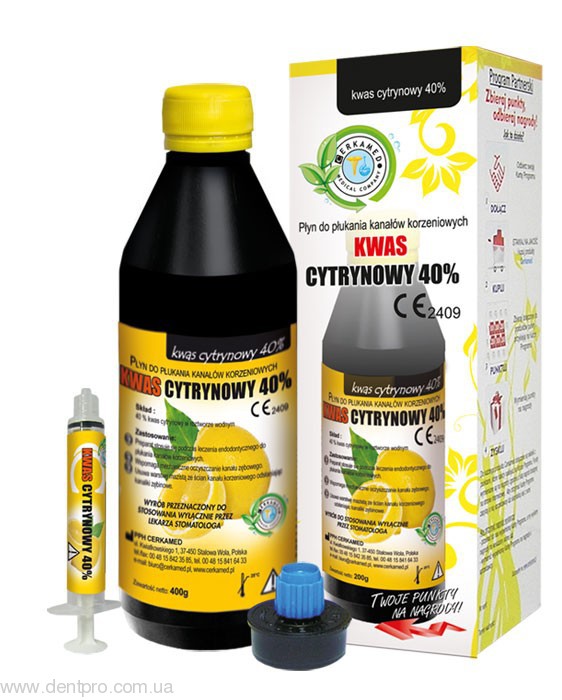 Лимонная кислота 40% (Citric Acid) не токсичная жидкость для удаления смазанного слоя - 17374