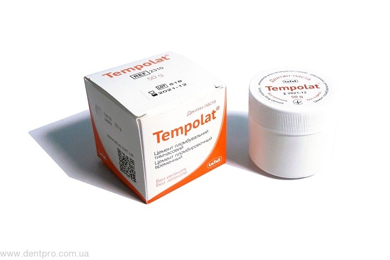 Дентин-паста Темполат (Tempolat) безэвгенольная, для временного пломбирования, баночка 50г