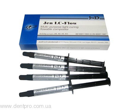 Джен ЛС Флоу набор (Jen-LC Flow), жидкотекучий светоотверждаемый композиционный материал, упаковка: 4 шприца по 3г - 17263