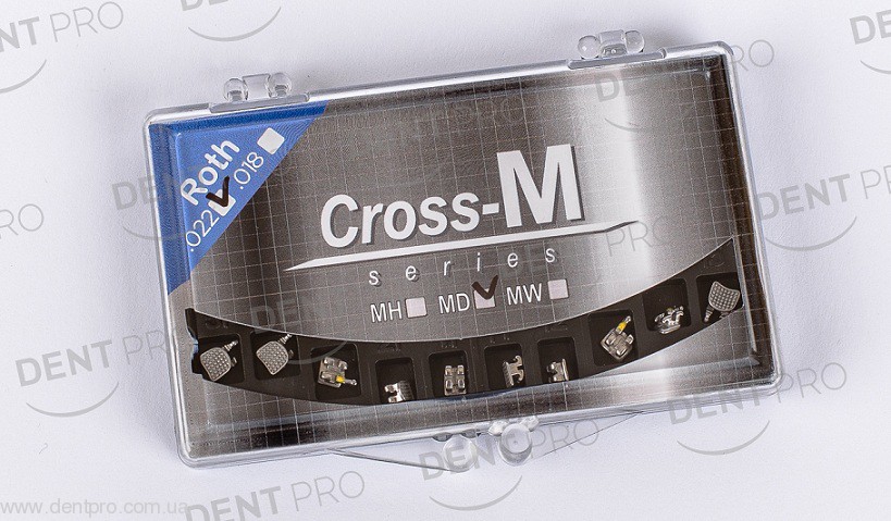Брекеты металлические мини Cross-MD (Ю.Корея), Roth 022 цельнолитые MIM, набор 20шт - 18904