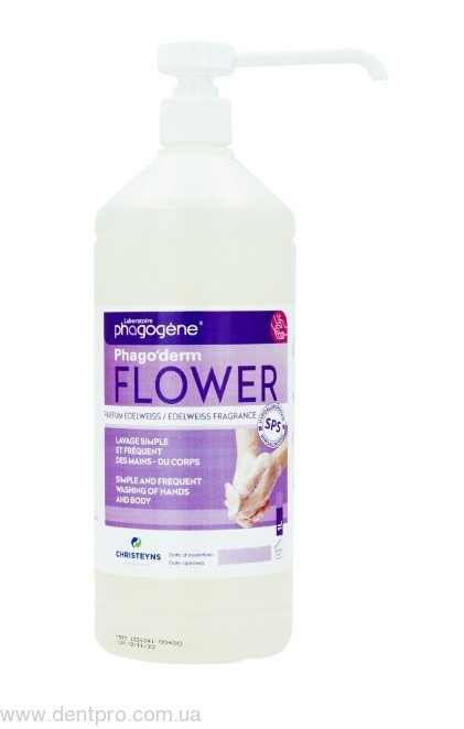 Фагодерм фльор (Phago`derm flower) жидкое мыло с дозатором-насосом, 1000 ml 