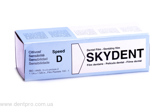 SKYDENT (D-Speed), пленка рентгеновская дентальная 3x4см (Скайдент Д-класс), упаковка 150шт