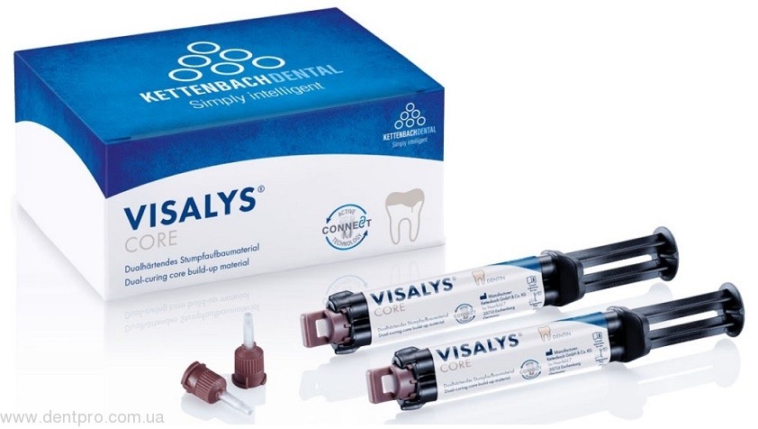 Висалис Кор (Visalys Core) композит для создания культи зуба и фиксации штифтов, 2 шприца по 9г (упаковка) ПОД ЗАКАЗ *