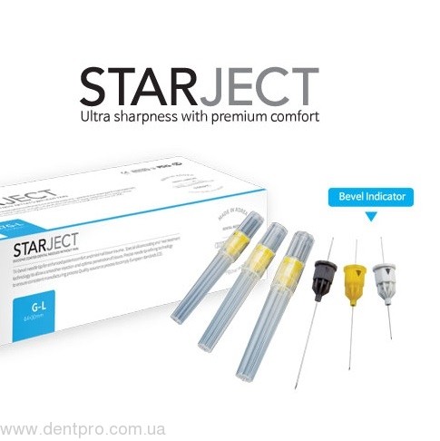РАСПРОДАЖА (!) Игла карпульная 35мм СтарДжект (StarJect, MCT-BIO, Ю.Корея), европейский стандарт (Metric, EU 04х35мм 27G-XL), стерильная , упаковка 100шт