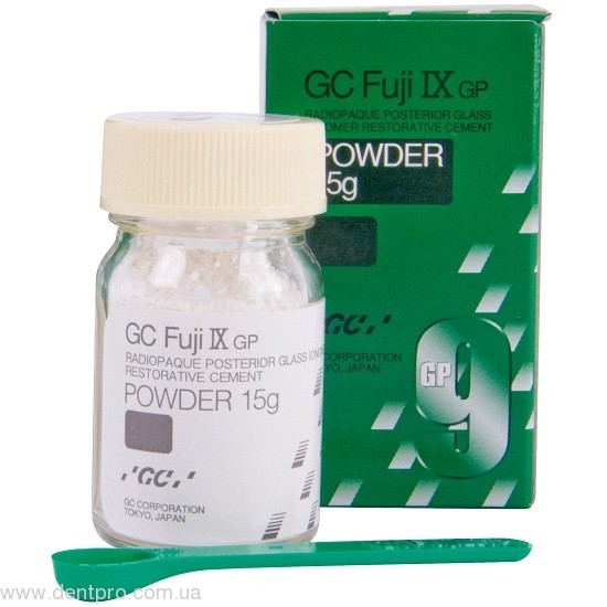 Фуджи 9 порошок (Fuji IX GP powder), стеклоиономерный пломбировочный материал, флакон 15г