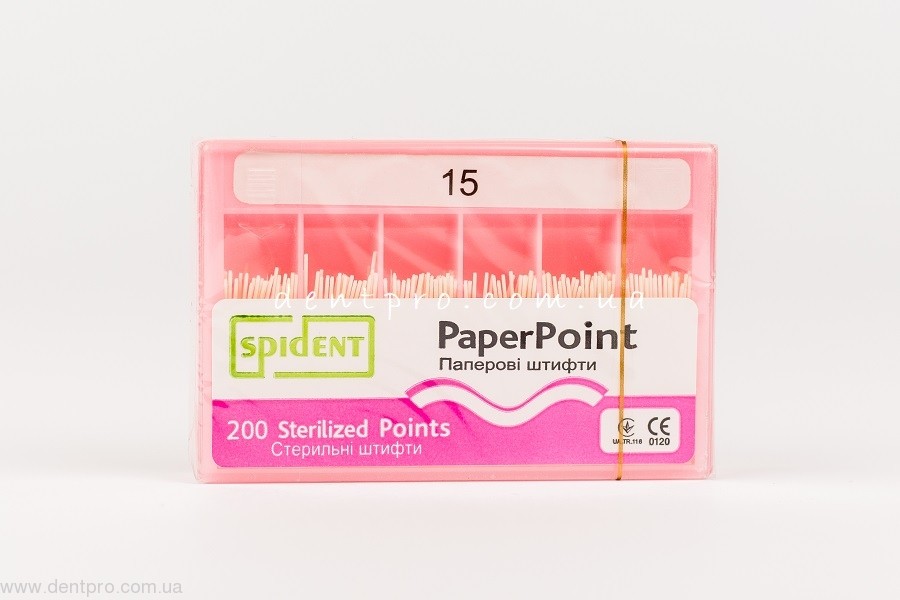 Абсорбирующие бумажные штифты Спидент (Absorbent Paper Poins Spident) пины, упаковка 200шт - 17366