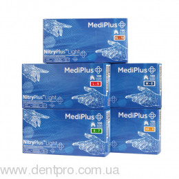 MediPlus NitryPlus light (голубые), перчатки нитриловые смотровые 3.4г, упаковка 100шт (50 пар)