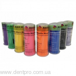 Микроаппликаторы Black Sea Med (Micro Applicators), одноразовый инструмент для нанесения (микробраши, microbrush), упаковка 100шт