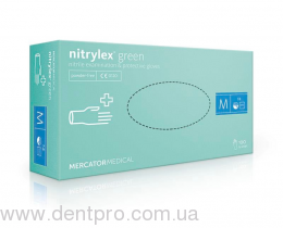 Нитрилекс зеленые (Nitrylex Green), нитриловые смотровые неопудренные перчатки, упаковка 100шт (50 пар)