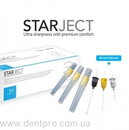 РАСПРОДАЖА (!) Игла карпульная 35мм СтарДжект (StarJect, MCT-BIO, Ю.Корея), европейский стандарт (Metric, EU 04х35мм 27G-XL), стерильная , упаковка 100шт